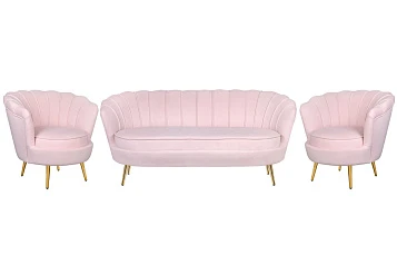 Комплект кресел и дивана ракушка Pearl Triple Pink V2 на заказ в интернет-магазине в Краснодаре