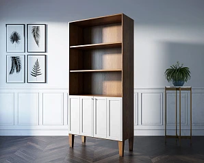 Стеллаж двухстворчатый "Андерсен (Andersen)" арт AN12/2WH в интернет-магазине в Краснодаре
