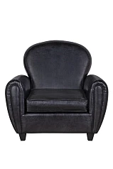 купить красивое Кресло кожаное широкое Flog черное в Краснодаре