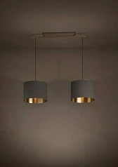 заказать 390336 Люстра SANTANDRIA, 2X40W (E27), L1050, B350, H1500, сталь, дерево, матовая латунь, коричневый/текстиль, капучино, латунь в Краснодаре