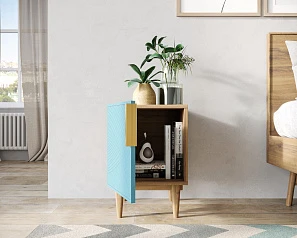 Тумбочка с дверкой "Line" LN08/GR1/blue в интернет-магазине в Краснодаре