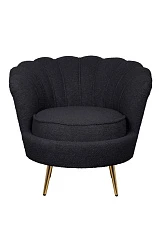 красивое Низкое кресло ракушка Pearl Black Boucle на заказ в Краснодаре
