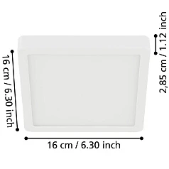 заказать 900646 Накладной светильник  FUEVA 5, 11W (LED), 3000K, IP44, L160, B160, H28, сталь, белый / пластик, белый в Краснодаре