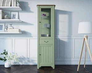 красивый Узкий шкаф-витрина "Olivia" арт GC2005 на заказ в Краснодаре