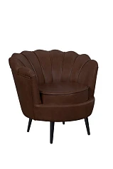 заказать Низкое кресло ракушка Pearl Brown V2 на черных ножках в Краснодаре