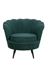 фото Низкое кресло ракушка Pearl зеленый Boucle на черных ножках в Краснодаре