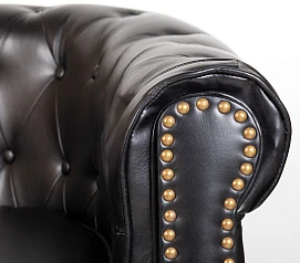 Кожаный диван лофт Karo V2 черный на заказ в интернет-магазине в Краснодаре