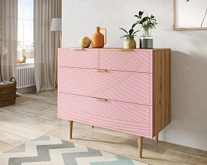 стильный Комод с четыремя ящиками "Line" LN14/GR1/pink в Краснодаре