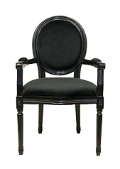 Мягкий стул с подлокотниками Diella Black Velvet в Краснодаре