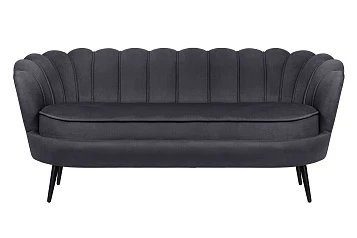 фото Диван ракушка для гостиниц Pearl Triple Black на черных ножках в интерьере в Краснодаре