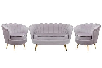 стильный Комплект кресел и дивана ракушка Pearl Double Grey на заказ в Краснодаре
