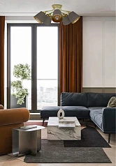 фото 31535 Люстра потолочная MASERLO, 5X60(Е27), металл, кремово-золотой/текстиль, капучино в интерьере в Краснодаре