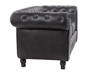 купить Диван из черной кожи Chesterfield Black Leather 2S в интернет-магазине в Краснодаре