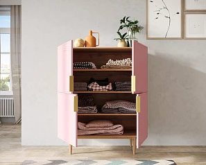 фото Большой комод с четырьмя дверками "Line" LN03/GR1/pink в интерьере в Краснодаре
