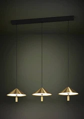 купить 390272 Люстра диммируемая PARAGUAY, 3X12W (LED), 3000K, 4080lm, L970, B270, H1500, сталь, черный, матовая латунь/пластик, белый в Краснодаре