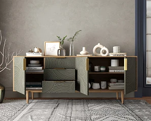купить стильный Комод "Line" удлиненный R25/browngrey в интернет-магазине в Краснодаре