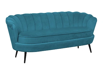 Диван для гостиниц Pearl Triple Marine Velvet на черных ножках в Краснодаре