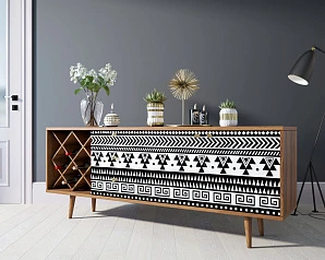 стильный Комод "Berber" удлиненный с бутылочницей 19 принт арт BB15/Print_19 на заказ в Краснодаре