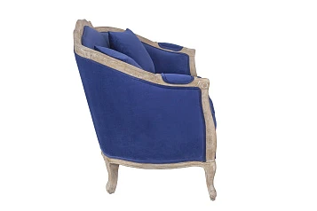 Дизайнерский двухместный диван Darcy 2 ампир синий в интерьере в Краснодаре