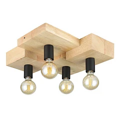 стильные 43798 Потолочный светильник HALKIN, 4Х40W, E27, L400, B430, H140, сталь, коричневый, черный в Краснодаре