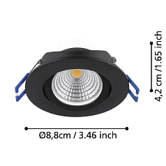 купить 900747 Комплект встраиваемых светильников диммируемых SALICETO, 3X6W (LED), 2700K, ?88, алюминий, черный в интернет-магазине в Краснодаре