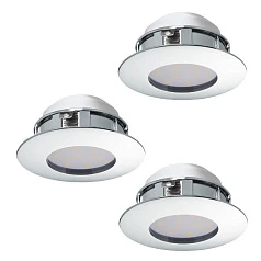 95822 Комплект светодиодных встраиваемых светильников PINEDA, 3х6W(LED), ?78, IP44, пластик, хром в Краснодаре