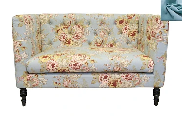 стильный Прямой двухместный диван Rose голубой на заказ в Краснодаре