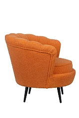 купить Низкое кресло ракушка Pearl Orange Boucle на черных ножках в Краснодаре