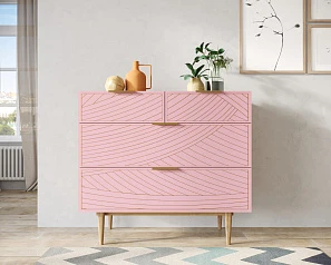 стильный Комод с четыремя ящиками "Line" LN14/GR1/pink в Краснодаре