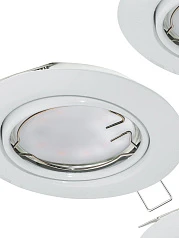 фото 94406 Комплект светодиодных встраиваемых светильников PENETO, 3x5W (GU10), ?87, сталь, белый в Краснодаре