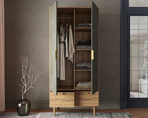 купить красивый Шкаф двухстворчатый  с ящиками "Line" R26/browngrey в Краснодаре