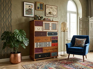 купить красивые Комод «Гуашь (Gouache)» вертикальный арт M10535ETG/1 в интернет-магазине в Краснодаре