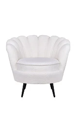 заказать Низкое кресло ракушка Pearl цвет белый на черных ножках в интернет-магазине в Краснодаре
