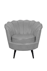 красивое Низкое кресло ракушка Pearl Grey V2 на черных ножках на заказ в Краснодаре