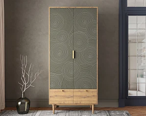купить красивый Шкаф двухстворчатый  с ящиками "Line" R26/browngrey в Краснодаре