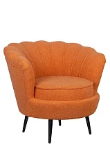 купить Низкое кресло ракушка Pearl Orange Boucle на черных ножках в Краснодаре