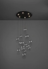 купить стильные 390333 Люстра диммируемая ESPARDELLO, 6X5,4W (LED), 3000K, 3060lm, ?580, сталь, черный/стекло, прозрачный в Краснодаре