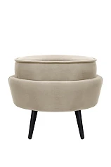 Пуф Pearl Adorn Taupe на черных ножках в интерьере в Краснодаре