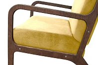 купить Низкое кресло c деревянными подлокотниками Mody Yellow в интернет-магазине в Краснодаре