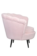 Низкое кресло ракушка Pearl розовый V2 на черных ножках в интернет-магазине в Краснодаре