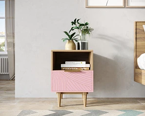 Тумбочка с нижним ящиком "Line" LN09/GR1/pink на заказ в интернет-магазине в Краснодаре