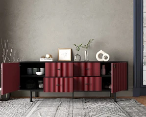 красивый Комод две дверки и четыре ящика "Emerson" арт EM19/red/L на заказ в Краснодаре