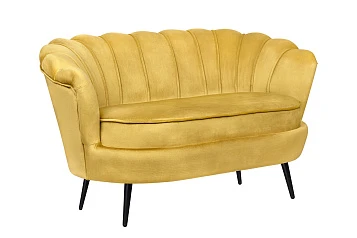 Дизайнерский диван Pearl Double Yellow на черных ножках в Краснодаре