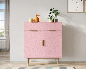 купить Большой комод с четырьмя ящиками и дверками "Line" LN17/GR1/pink в Краснодаре