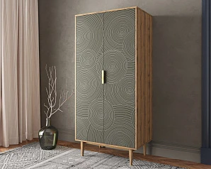 Шкаф малый двухстворчатый "Line" R24/browngrey в интернет-магазине в Краснодаре