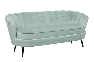 Диван ракушка для гостиниц Pearl Triple Green на черных ножках в интернет-магазине в Краснодаре