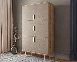 красивый Большой комод с шестью дверками "Line" R20/beige в интернет-магазине в Краснодаре