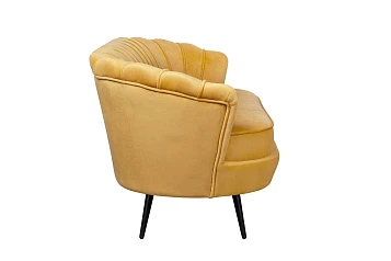 Дизайнерский диван Pearl Triple Yellow на черных ножках в Краснодаре