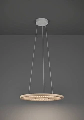 стильные 390297 Люстра диммируемая DEHESA, 36W (LED), 4000K, 5400lm, ?610, алюминий, сталь, белый/дерево в Краснодаре