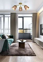 купить стильные 31534 Люстра потолочная MASERLO, 3X60(Е27), металл, кремово-золотой/текстиль, капучино в интернет-магазине в Краснодаре